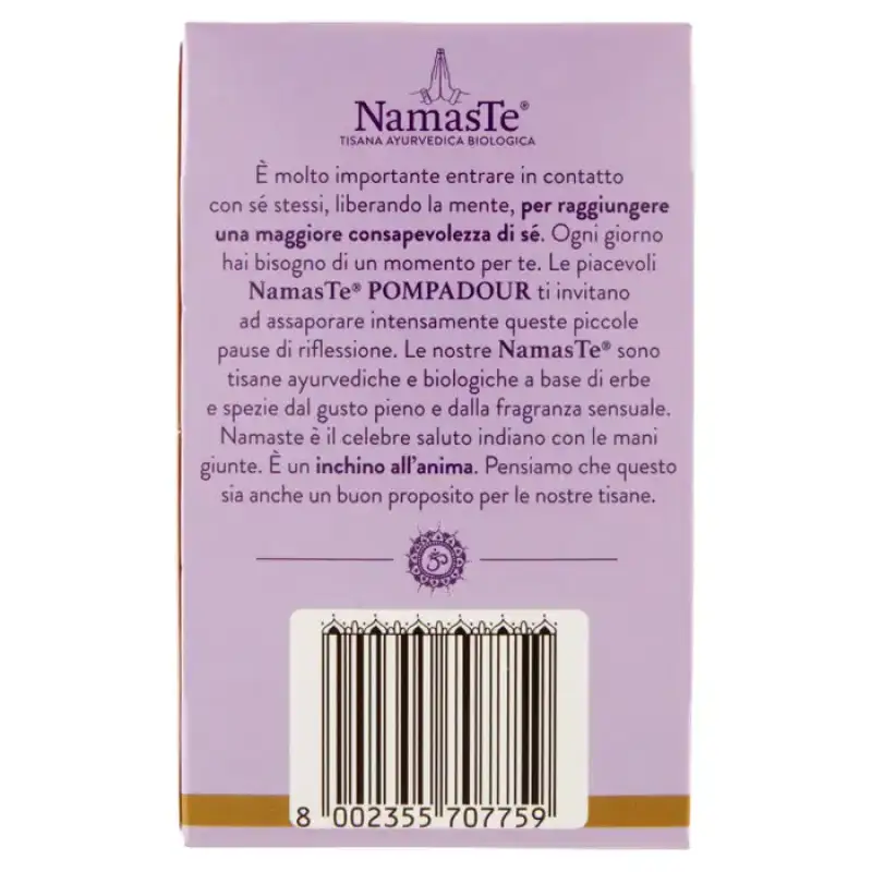 Namaste Pompadour Ceai Organic Ayurvedic Bio Pure Relaxation 15 x 2 g Bax 6 buc.